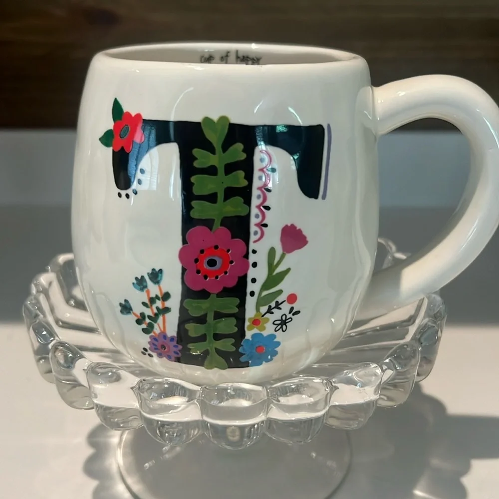 Natural Life Monogram T Cup Of Happy Boho Coffee Tea Mug